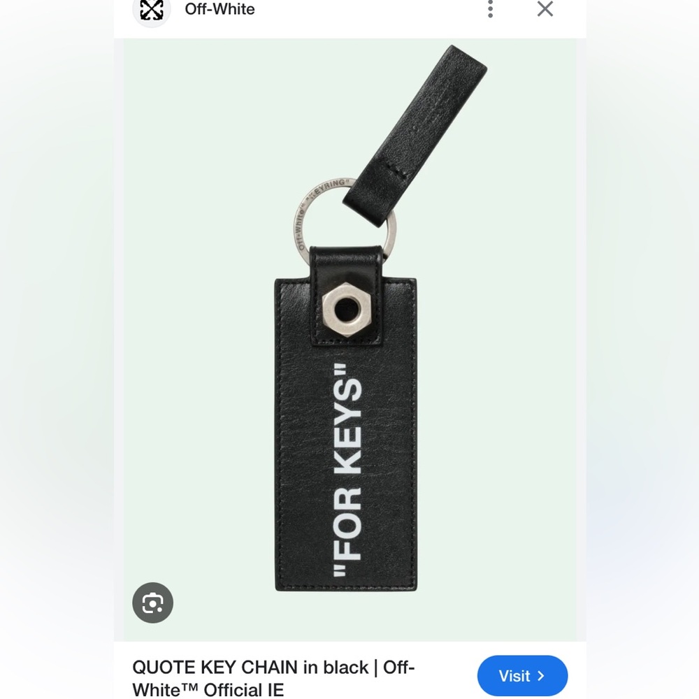 Off-White Black Leather Keychain